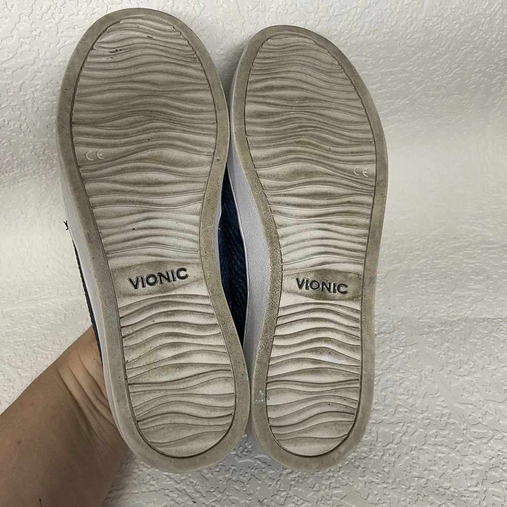 Vionic Midisnake Loafers Shoes‎ Women's Size 7 US/38 EU Blue Leather Orthotic